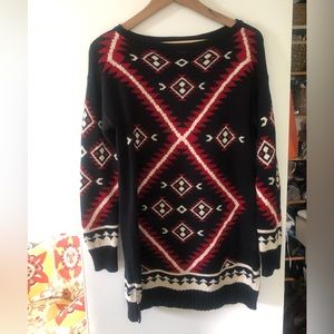 Lauren Ralph Lauren tunic sweater.   Red, cream, Navy.  Small petite.  3…